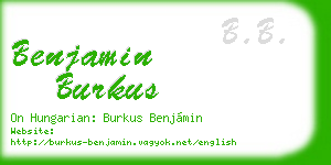 benjamin burkus business card